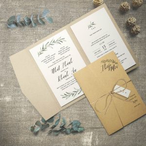 Thiệp mở ba bìa giấy Kraft