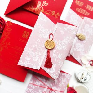 Traditional Gold Metallic Red Wedding
