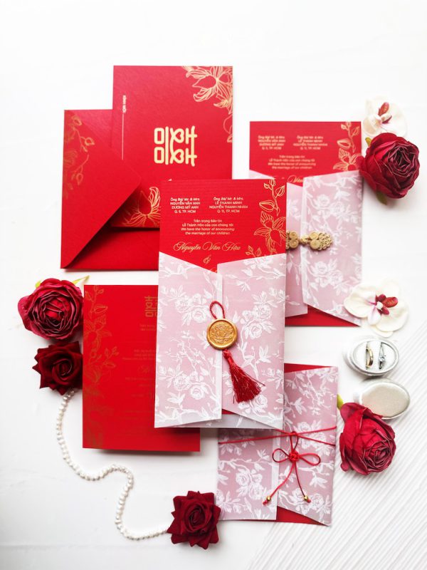 Traditional Gold Metallic Red Wedding - Image 4