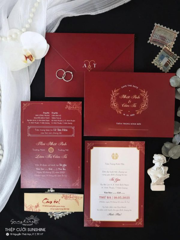 Thiệp cưới tone đỏ