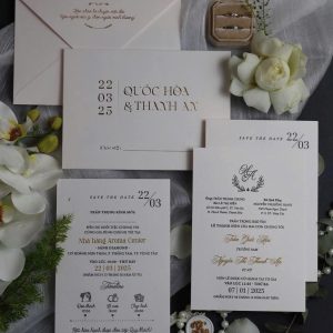 Thiệp cưới ép kim