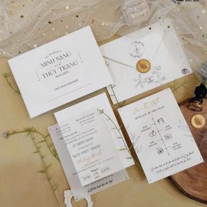 Thiệp cưới giấy tracing nhẹ nhàng