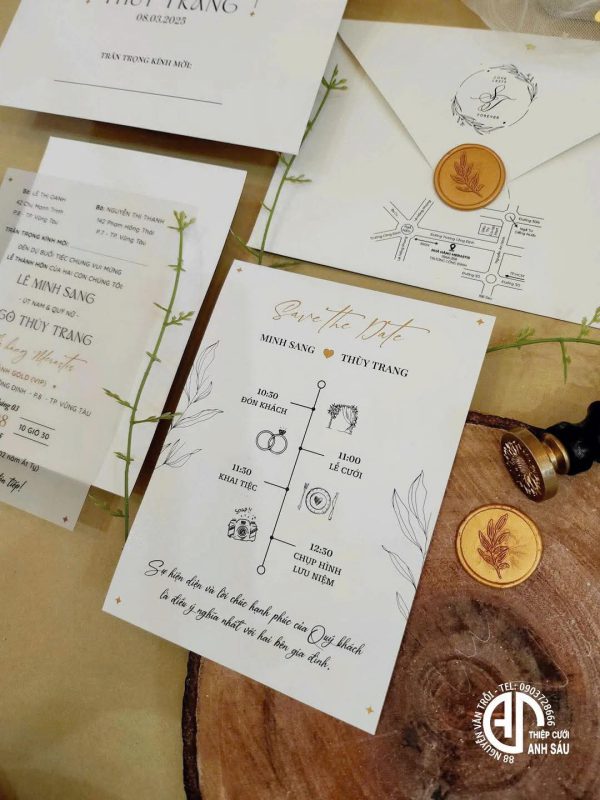 Thiệp cưới giấy tracing nhẹ nhàng - Image 3