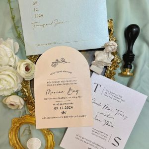 Thiệp cưới phối màu pastel