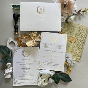 Thiệp cưới điểm nhấn cổ điển