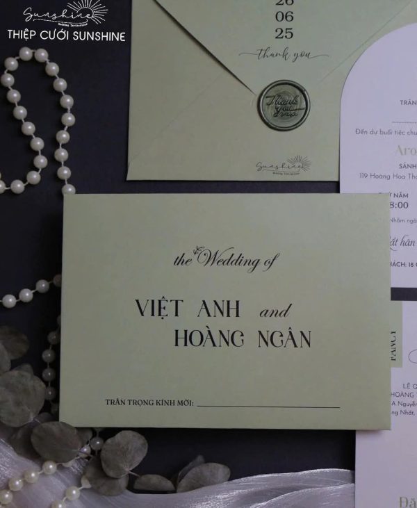 Thiệp cưới tone xanh lá - Image 3